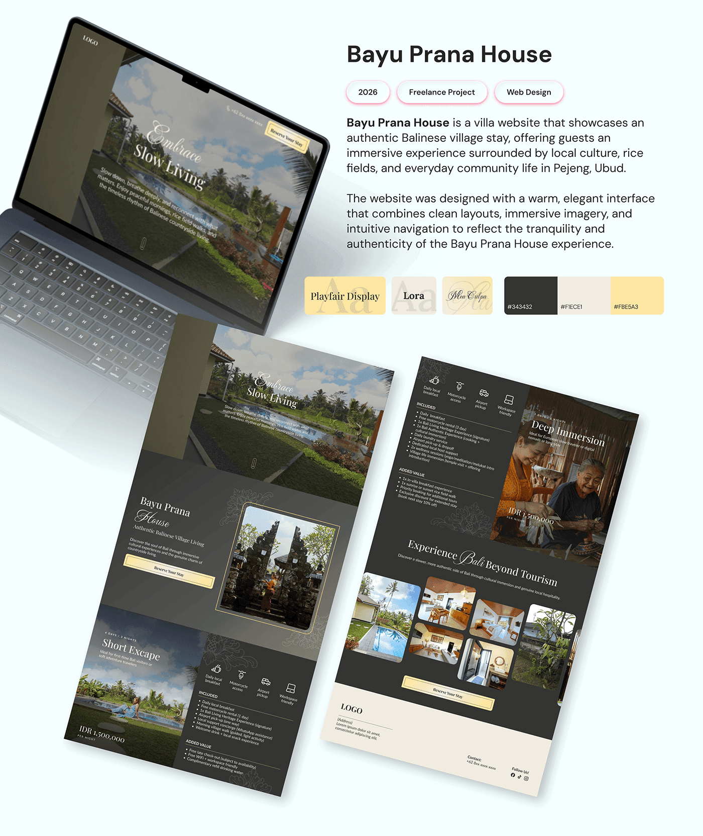 Bayu Prana House UI UX design